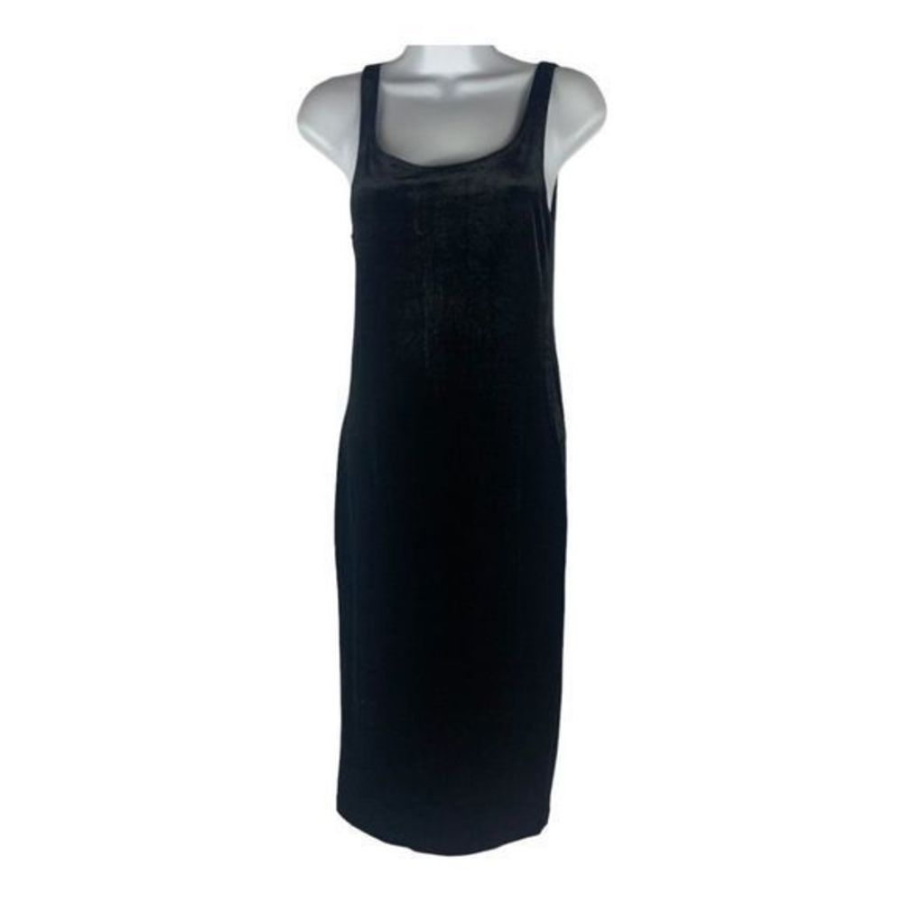 Zara Trafaluc Black Velvet Midi Dress Sleeveless Spring Summer 2017 Womens S
